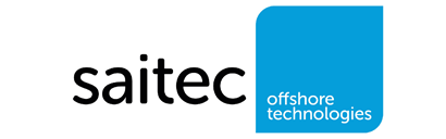 Logo of Saitec Offshore Technologies, featuring stylised letters and a blue square.